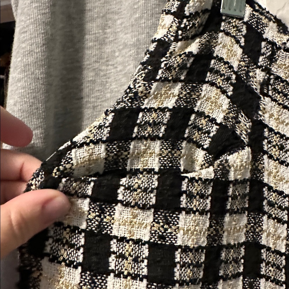 Unique Vintage black white and gold checked pants - Picture 3 of 7